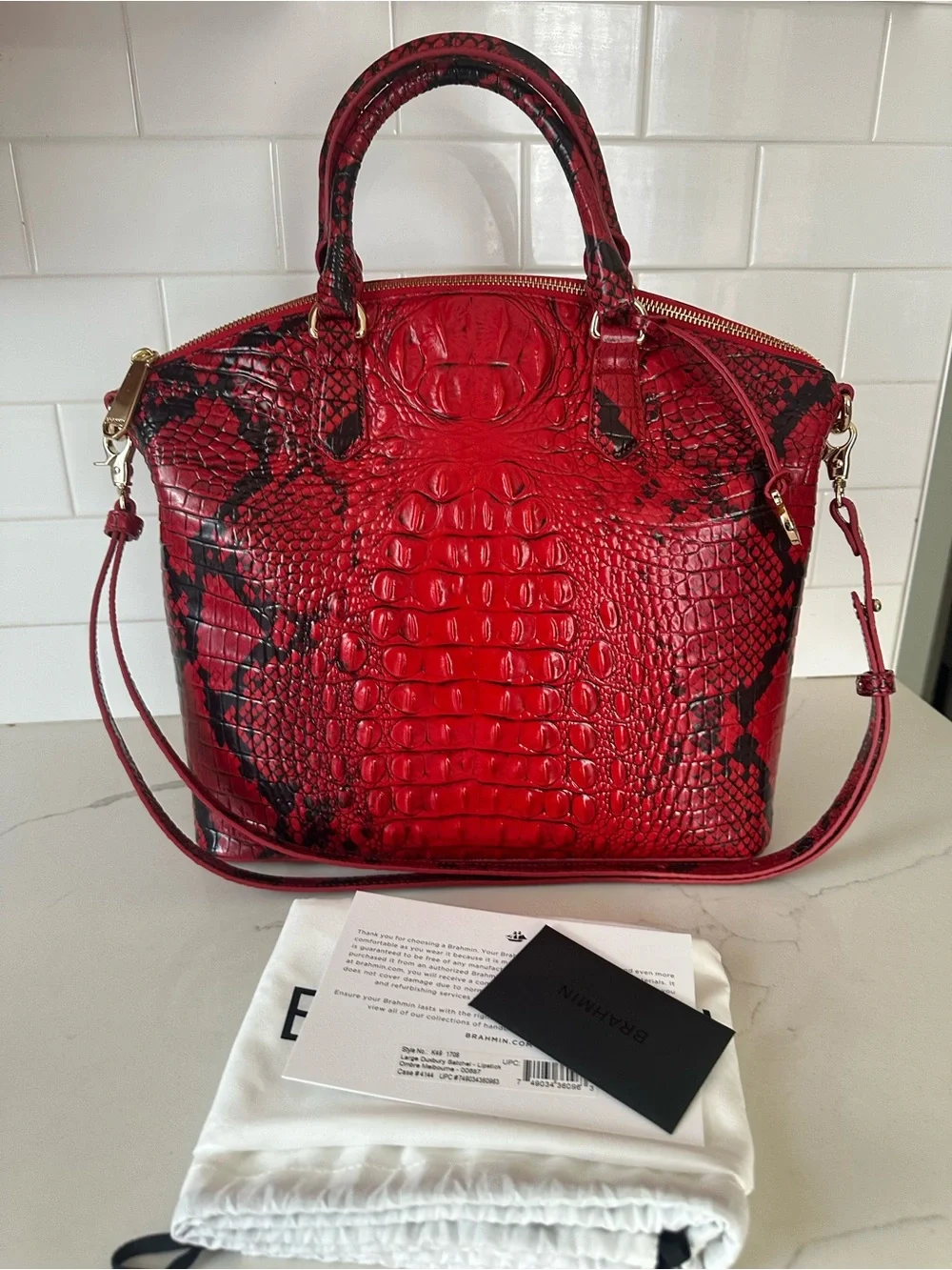 Brahmin large duxbury lipstick Melbourne leather